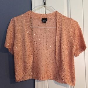 Rue21 Rose Gold Sheer Sequin Cover Shawl